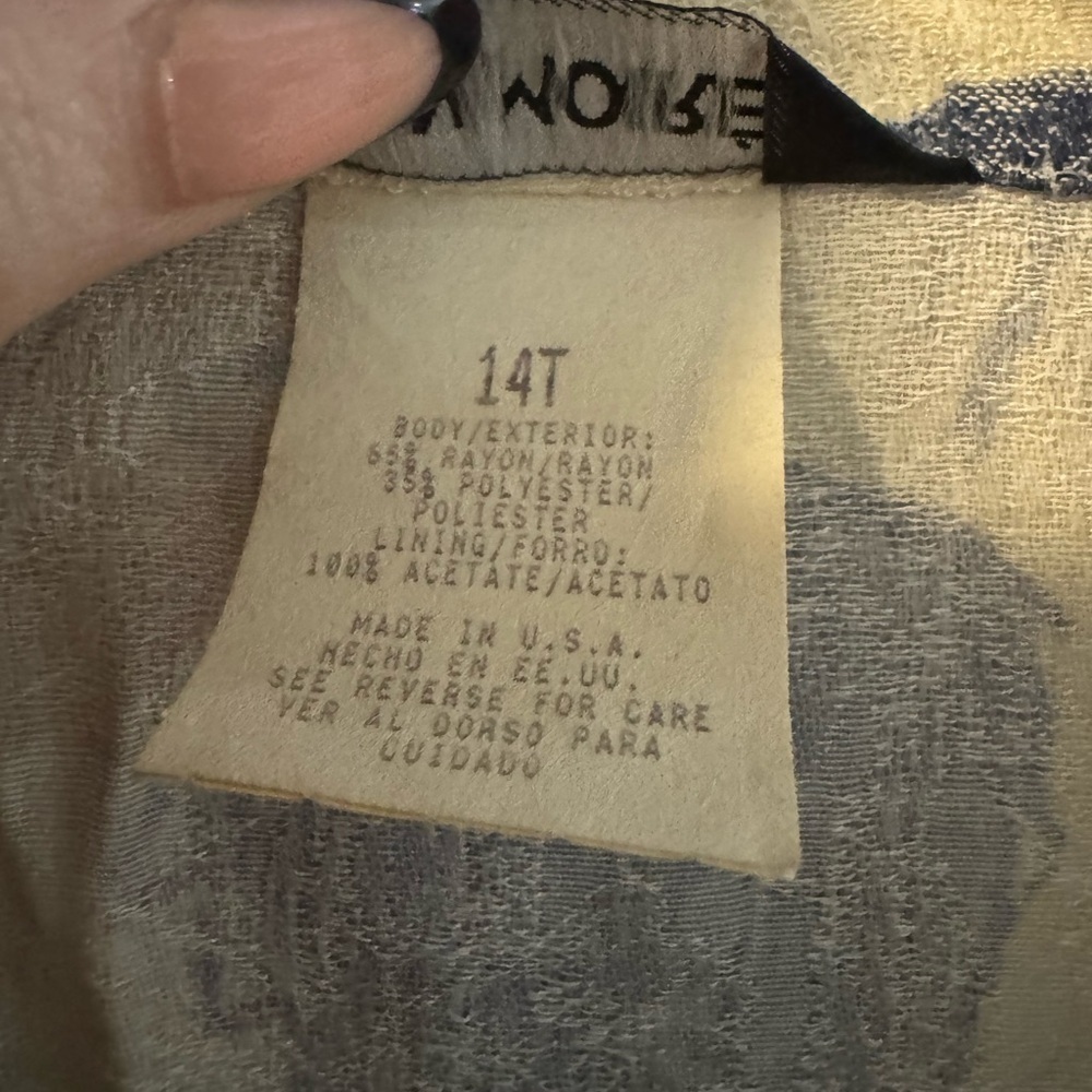 VTG 90’s San Moire Lightweight Blazer Oversized Cream Blue Floral Print Neutral - Picture 7 of 15